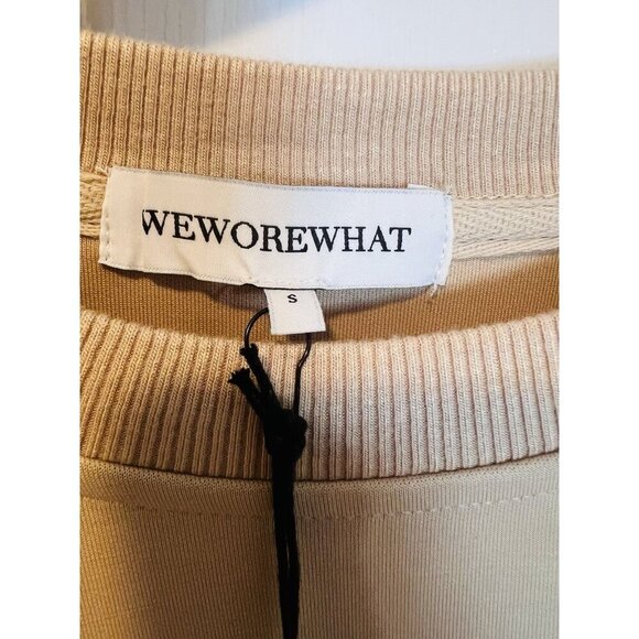 WeWoreWhat X Revolve Oversized Crew Neck Size Small Heather Doe Balloon Sleeve - Picture 6 of 11